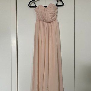 ASOS TFNC WEDDING Blush Bandeau Chiffon Maxi Dress